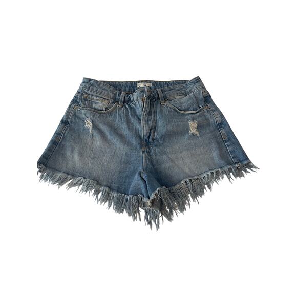 Good American High Rise Shorts 2 in inseam Size 8 29 Frayed Distressed w/Flaw - Picture 1 of 9